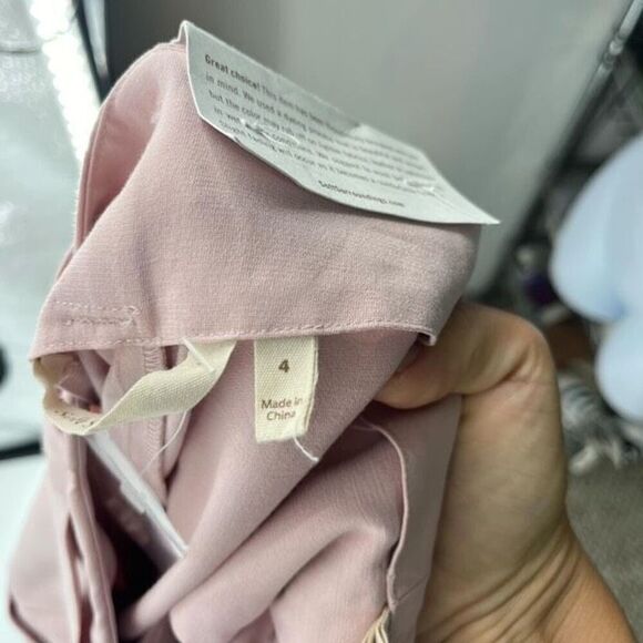 NWT Soft Surroundings Ingrid Dusty Pink Cropped Wide Leg Belted Pants Size 4 - Picture 8 of 12